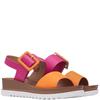 HEAVENLY FEET WOMENS WEDGE STRAP SANDAL - FUCHSIA ORANGE